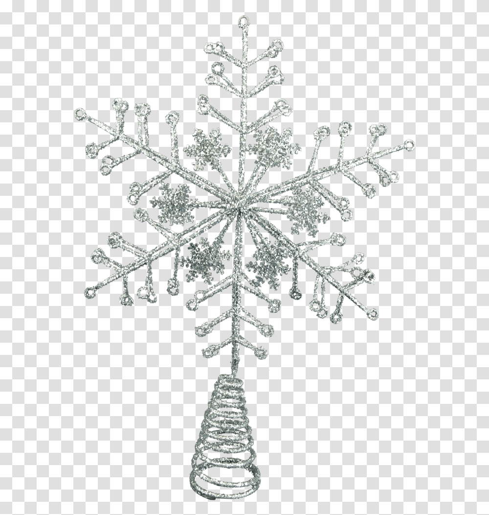 Gisela Graham Silver Snowflake Tree Topper Background Anchor, Cross, Photography Transparent Png