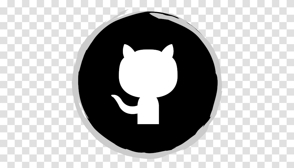Github Logo Media Social Icon Github Logo, Stencil, Cat, Pet, Mammal Transparent Png