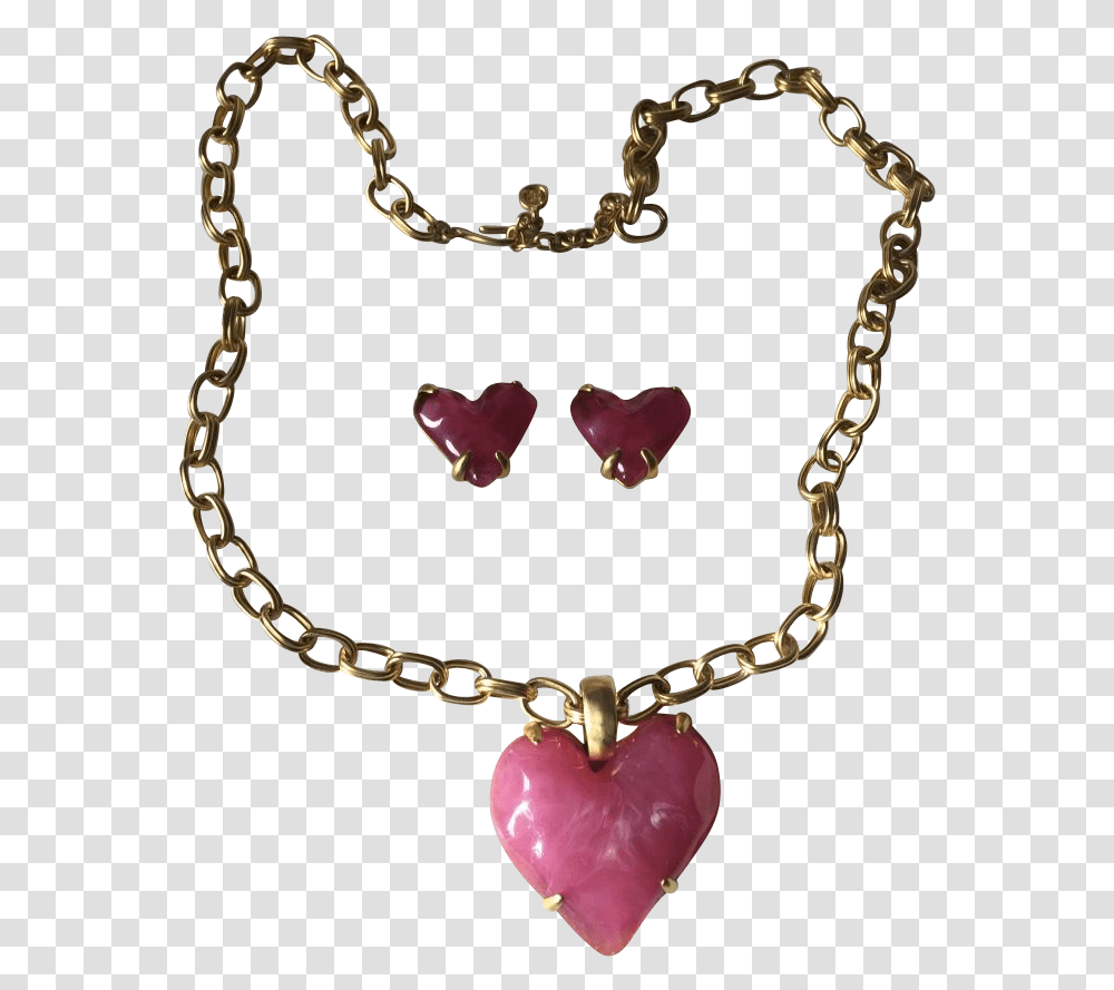 Givenchy Gold Metal Chain Amp Pink Jelly Lucite Heart Shinobu Kimetsu No Yaiba Ropa, Necklace, Jewelry, Accessories, Accessory Transparent Png