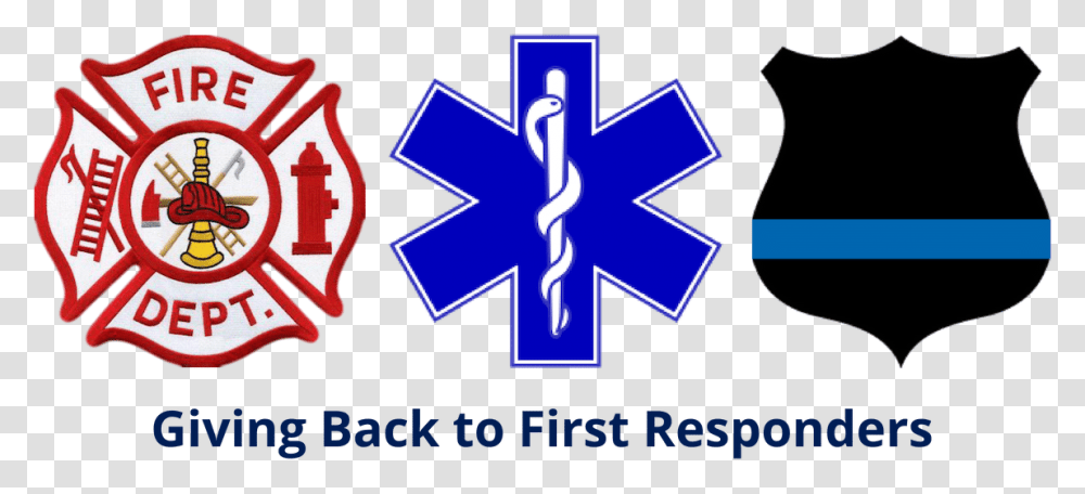 Giving Back First Responders Ems Star Of Life Fire First Responders Logo, Trademark, Emblem, First Aid Transparent Png