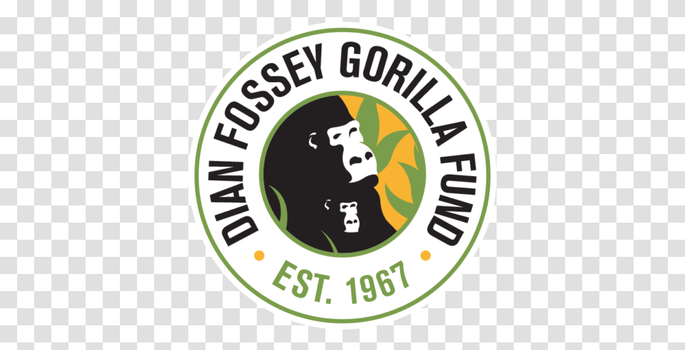 Giving Back Gorilla With A Brush Dian Fossey Gorilla Fund International, Label, Text, Logo, Symbol Transparent Png