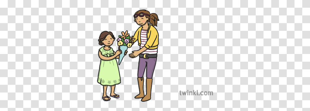 Giving Flowers Twinkl Dates Black And White, Person, People, Clothing, Performer Transparent Png