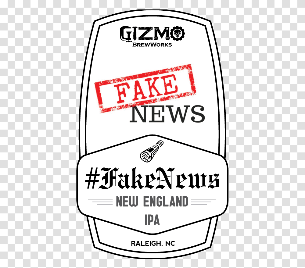 Gizmo Brew Works Fake News Gizmo Fake News, Text, Label, Electronics, Word Transparent Png
