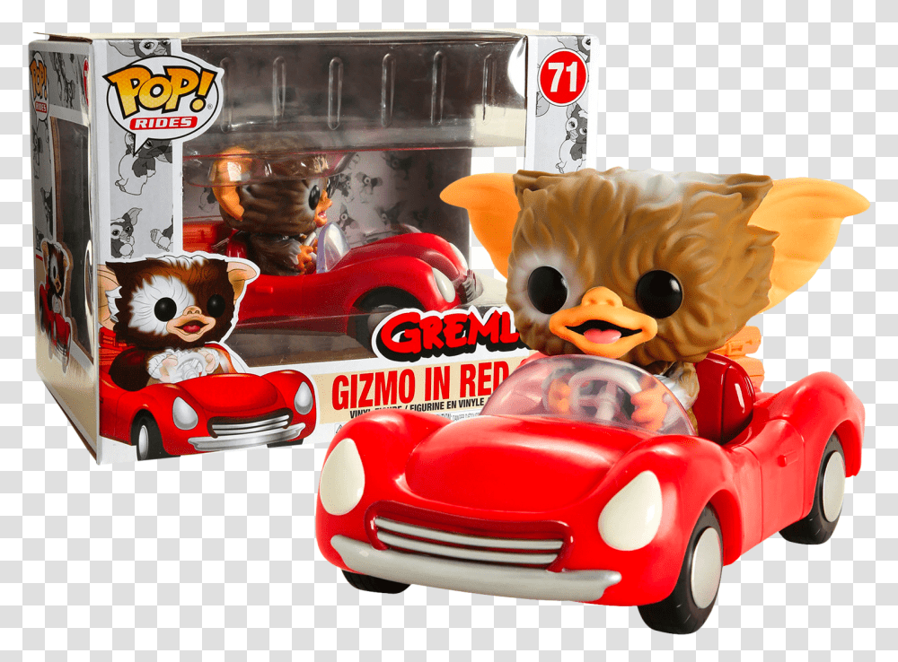 Gizmo In Red Car Funko Pop, Wheel, Machine, Vehicle, Transportation Transparent Png