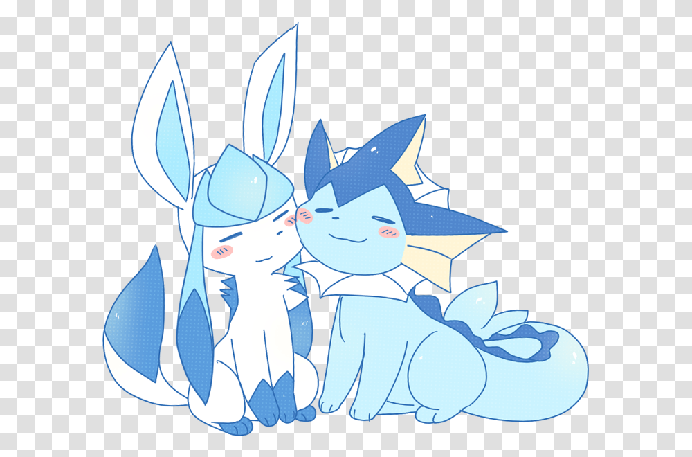Glaceon And Vaporeon Cute, Hand, Drawing, Mammal Transparent Png