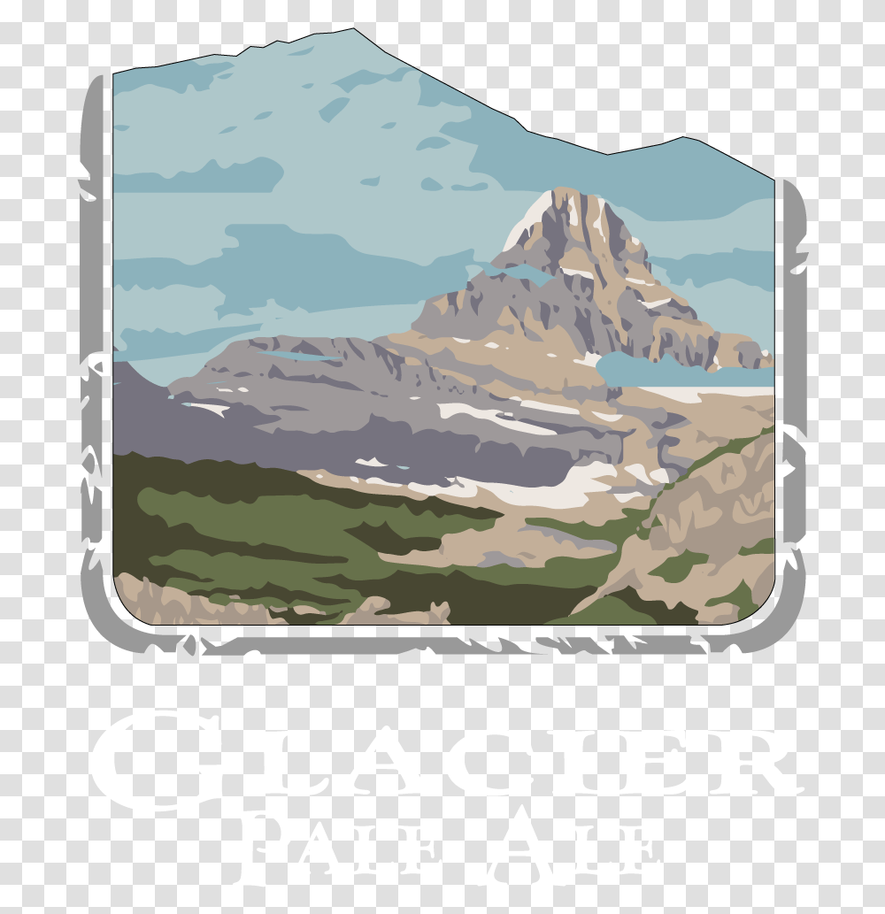 Glacier Pale Ale Graphic Of Glacier National Park, Outdoors, Nature, Mountain, Peak Transparent Png