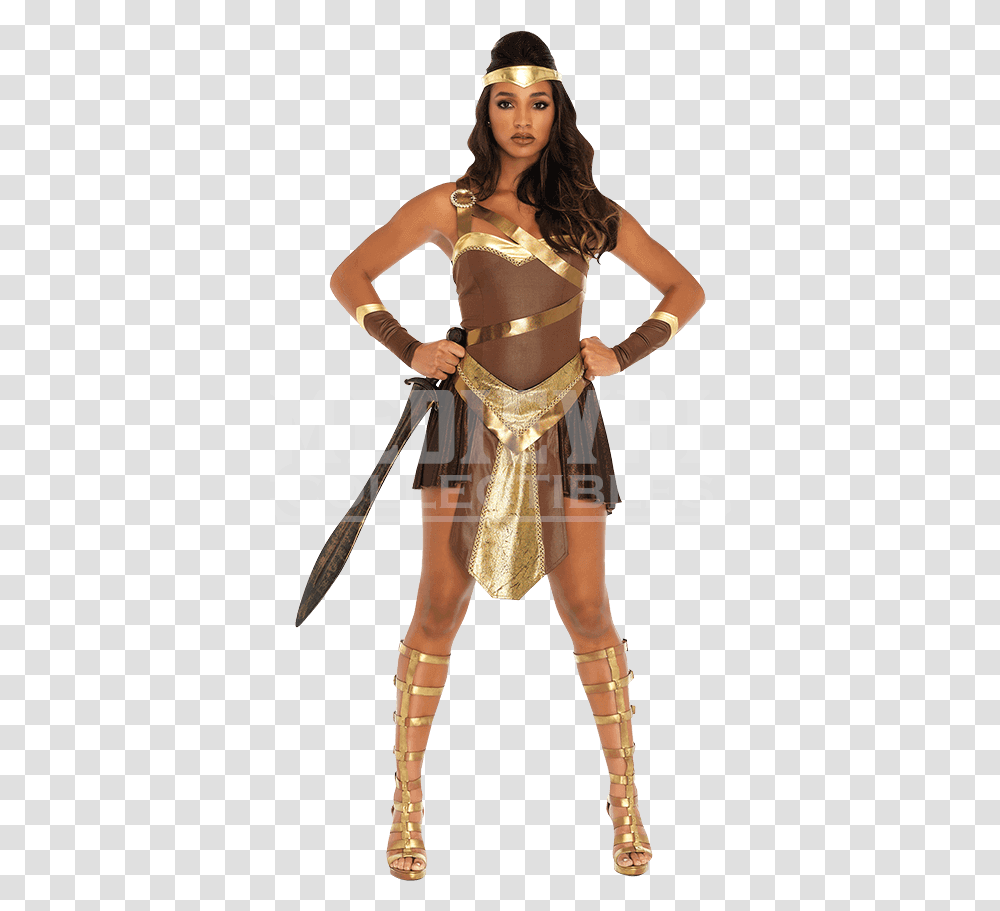 Gladiator Costume Women Gladiator Costumes, Person, Human, Duel, Weapon Transparent Png