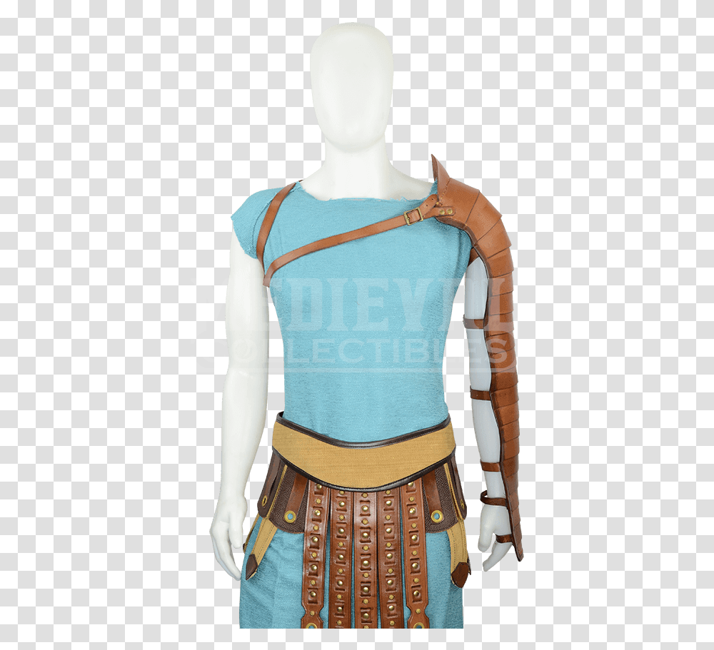 Gladiator Leather Segmentata Left Arm Guard Leather Full Arm Guard, Apparel, Person, Human Transparent Png
