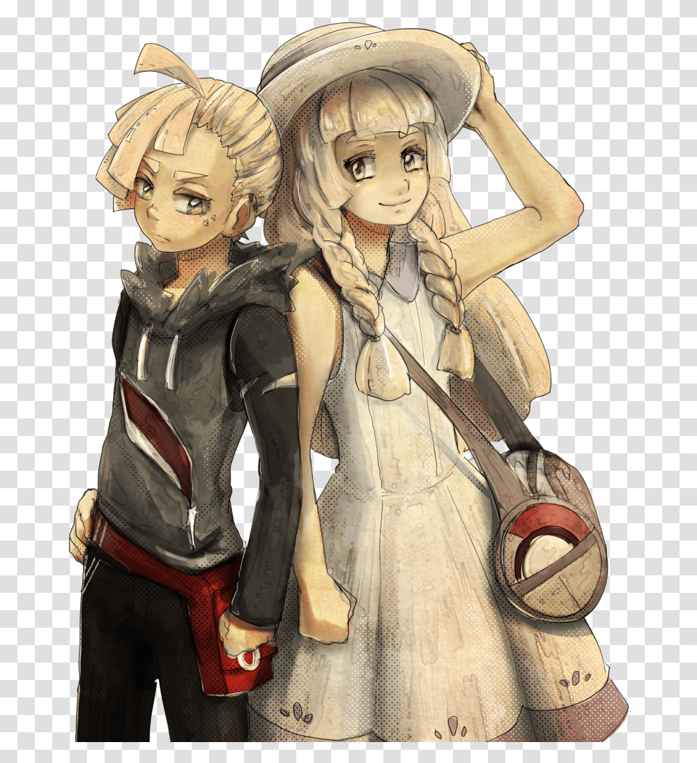 Gladion And Lillie Pokemon Lillie And Gladion Fan Art, Figurine, Person, Plant Transparent Png