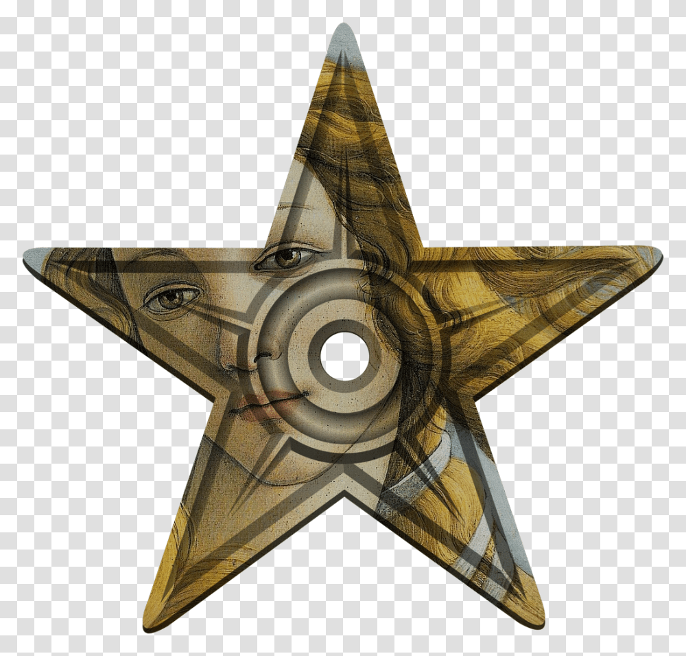 Glam Barnstar Venus Botticelli Estrela, Star Symbol, Cross Transparent Png
