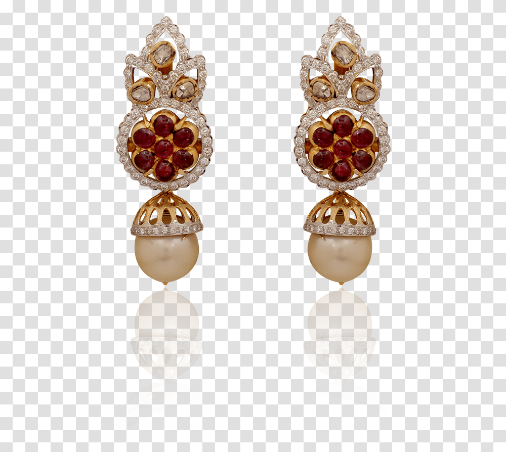 Glamorous Antique Ruby Pearl Earring, Produce, Food, Plant, Seed Transparent Png