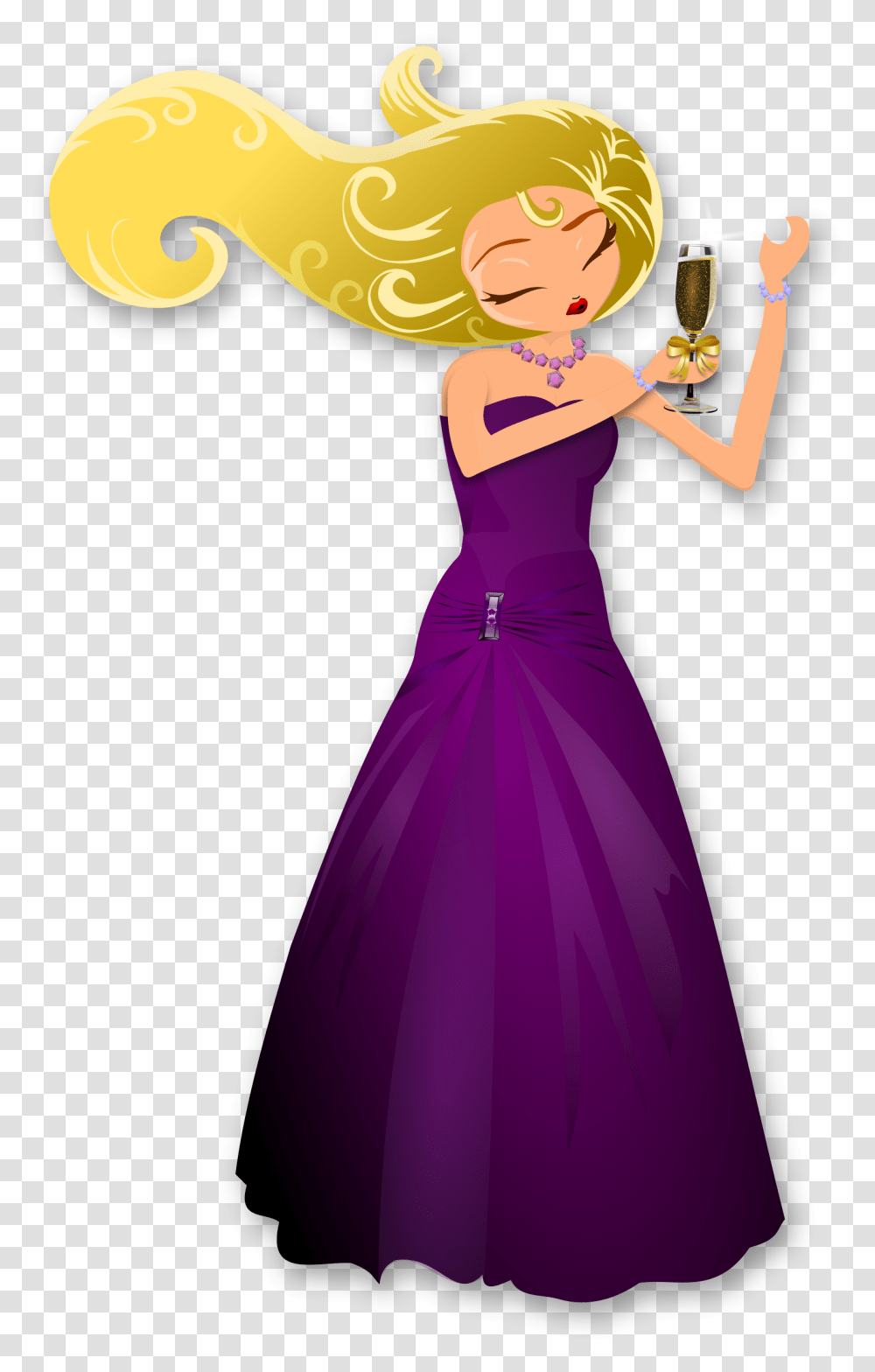 Glamorous Lady Dancing Icons, Dress, Female, Person Transparent Png