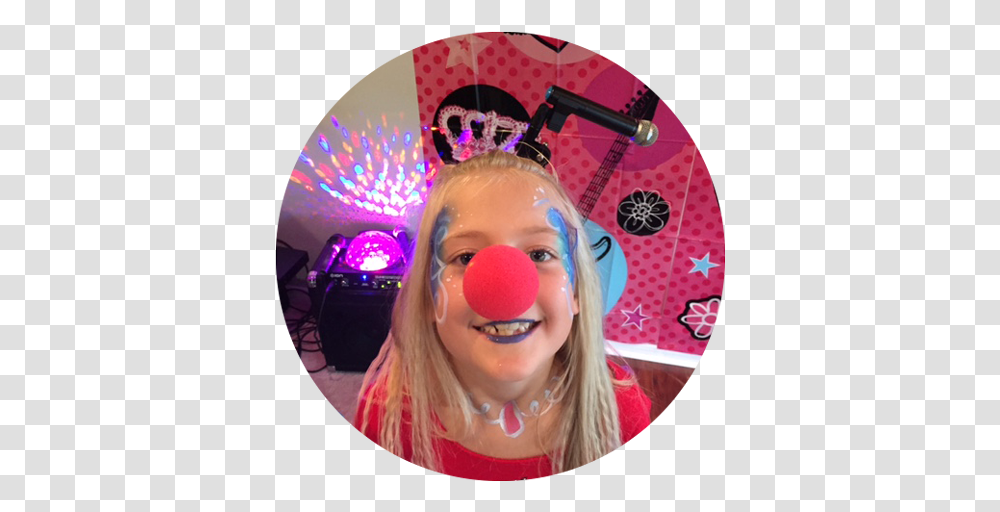Glamour Girlrock Starwacky Hair Party Package - Cleo The Clown Circle, Person, Face, Performer, Smile Transparent Png