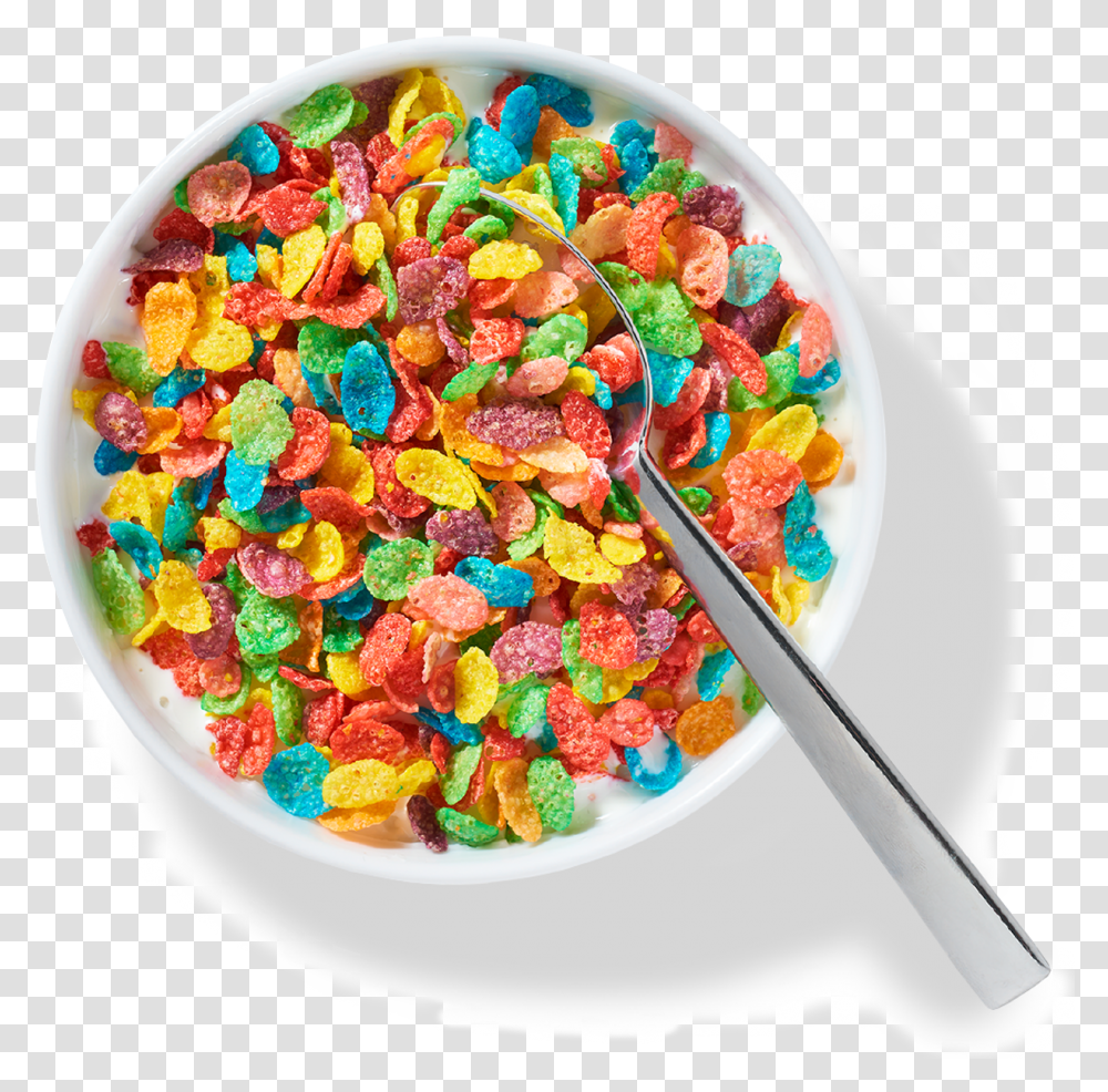 Glas Pbls Premium E Liquid Fruity Pebbles Cereal Bowl, Spoon, Cutlery, Food, Candy Transparent Png