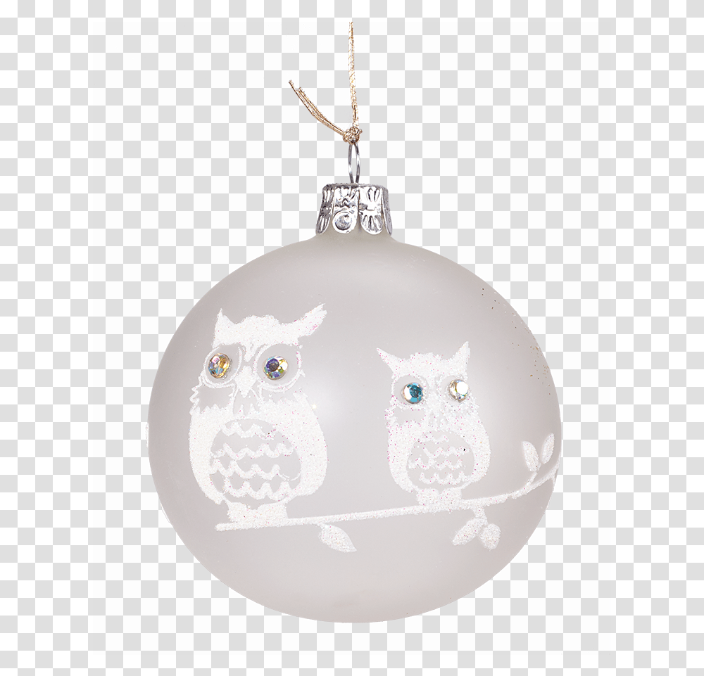 Glass Bauble Frosted White With Two White Owls 8cm Animierte Gifs, Pendant, Jewelry, Accessories, Accessory Transparent Png