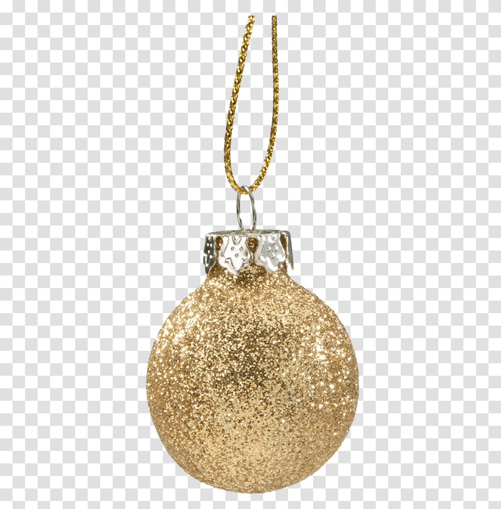 Glass Bauble Gold With Glitter 3cm Bauble Gold, Ornament, Light, Pendant Transparent Png