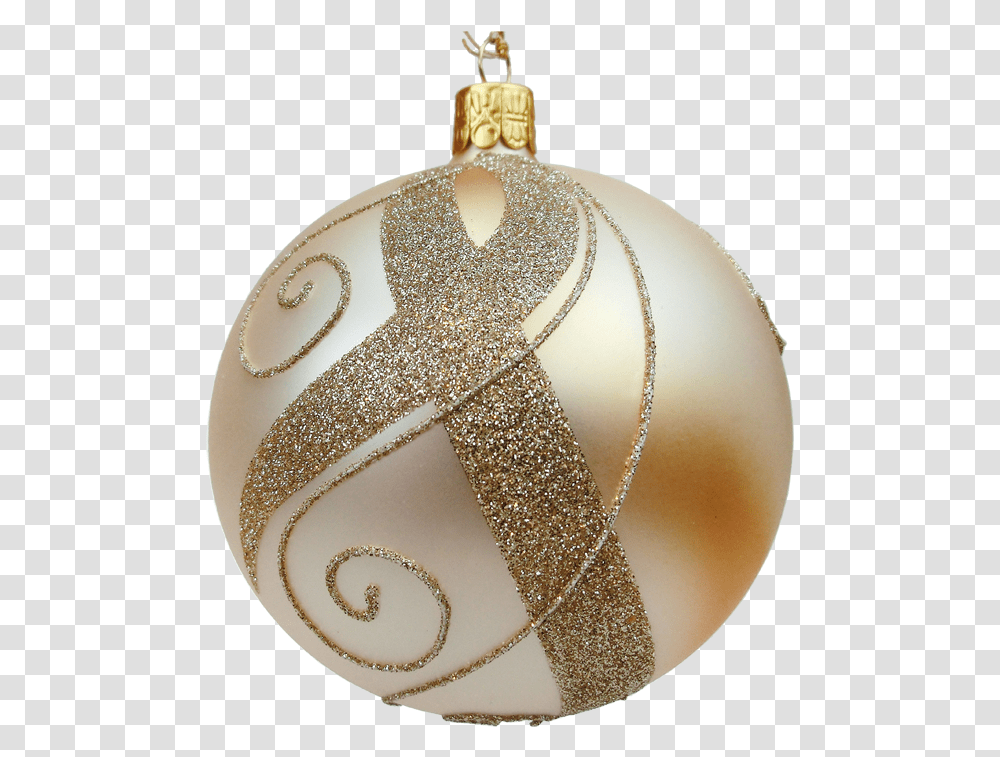 Glass Bauble Gold With Golden Decor 10 Cm Boule Noel Dore, Necklace, Jewelry, Accessories, Accessory Transparent Png