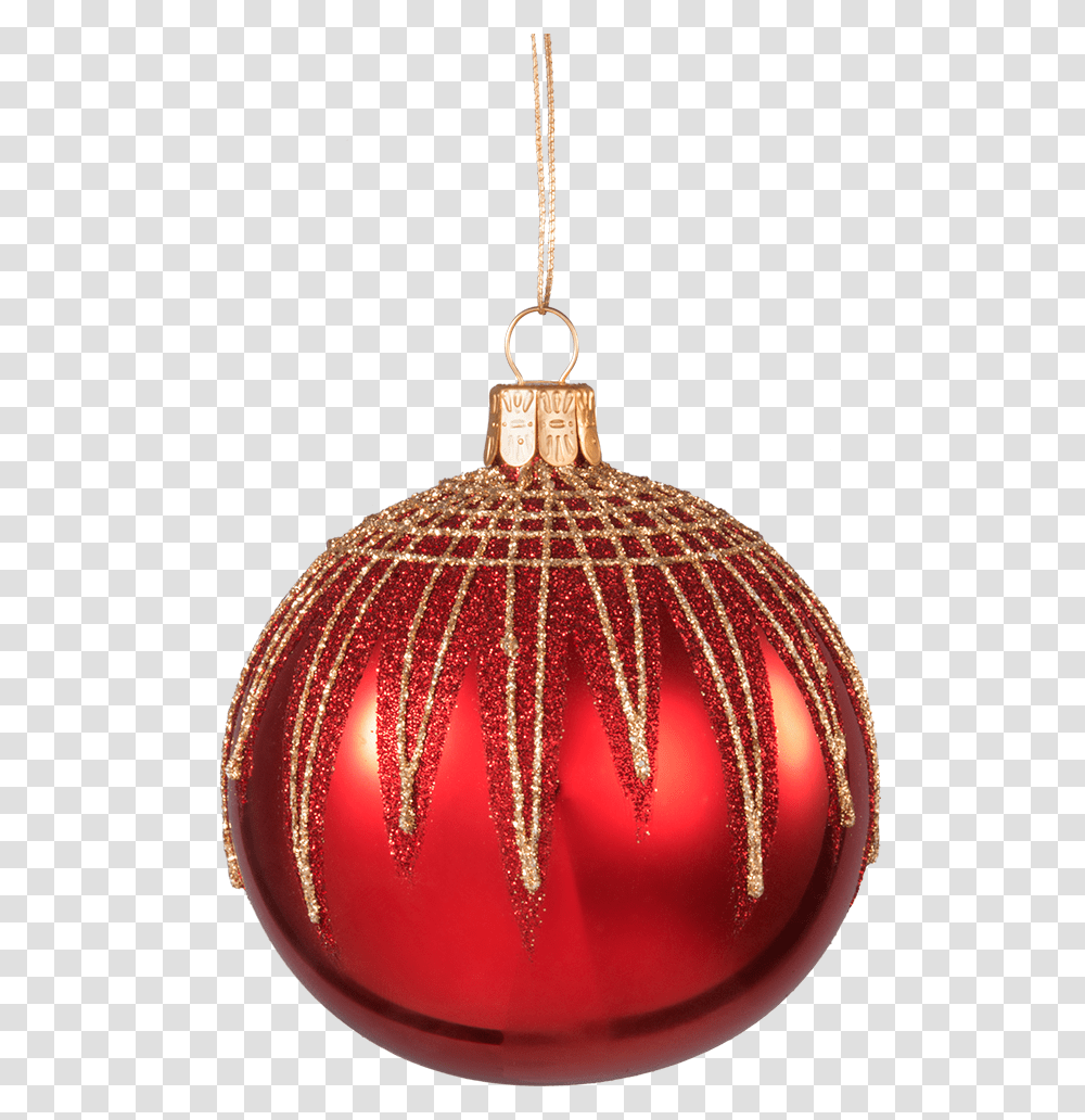 Glass Bauble Red With Glitter Zigzag Pattern 8 Cm Christmas Ornament, Lamp, Lighting Transparent Png