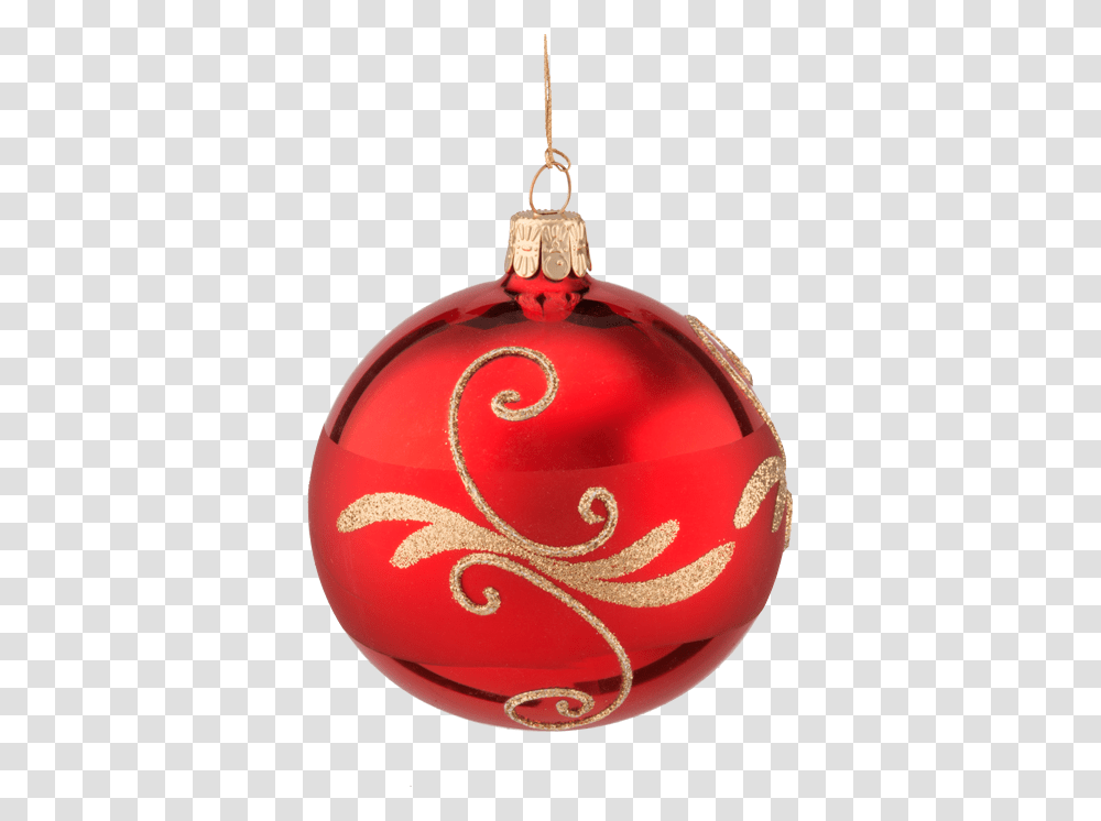 Glass Bauble Red With Goldglitter 8 Cm Christmas Ornament, Birthday Cake, Dessert, Food, Pendant Transparent Png
