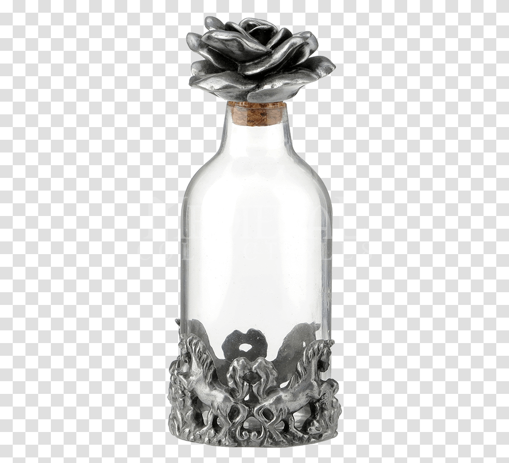 Glass Bottle Rose Bottle Cap, Beverage, Alcohol, Bird, Animal Transparent Png