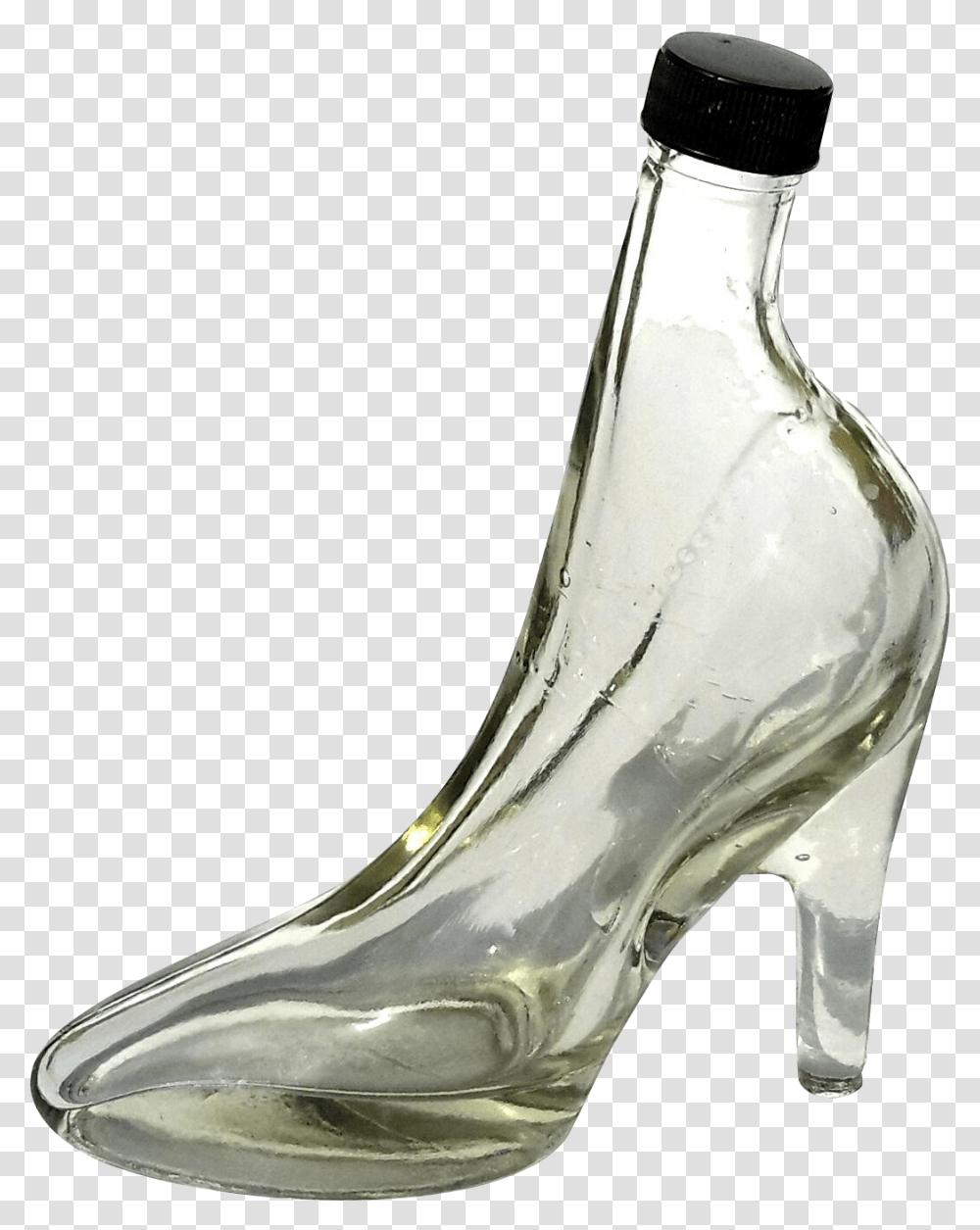 Glass Bottle Slipper High Heeled Shoe Shoe Glass, Apparel, Footwear, Bird Transparent Png