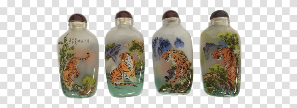 Glass Bottle, Tiger, Wildlife, Mammal, Animal Transparent Png