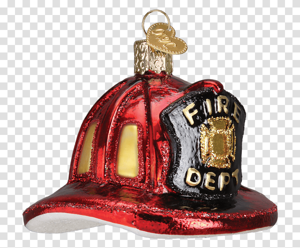 Glass Christmas Ornaments Firemans Hat, Logo, Trademark, Birthday Cake Transparent Png