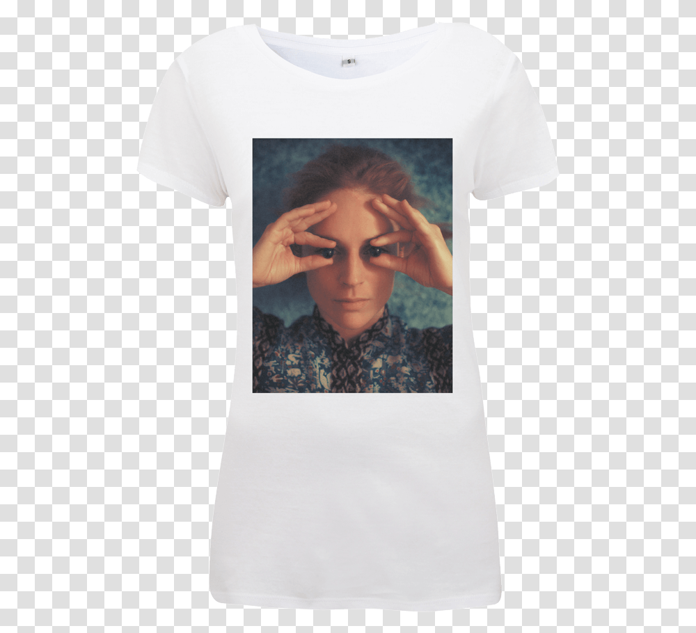Glass Eyes Ladies White Tee Active Shirt, Apparel, Person, Human Transparent Png