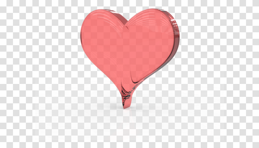 Glass Heart Free 3d Pink Heart, Balloon, Pillow, Cushion Transparent Png