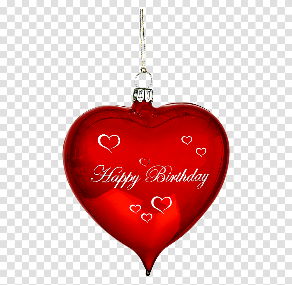 Glass Heart Red Opal Happy Birthday Heart, Ornament, Balloon Transparent Png