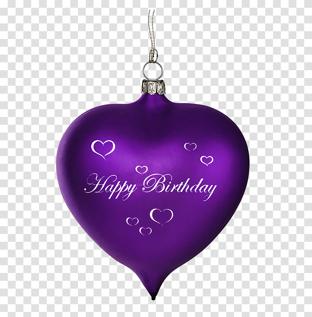 Glass Heart Violet Matte Happy Birthday Happy New Year 2011 Card, Balloon, Ornament, Bottle, Pendant Transparent Png
