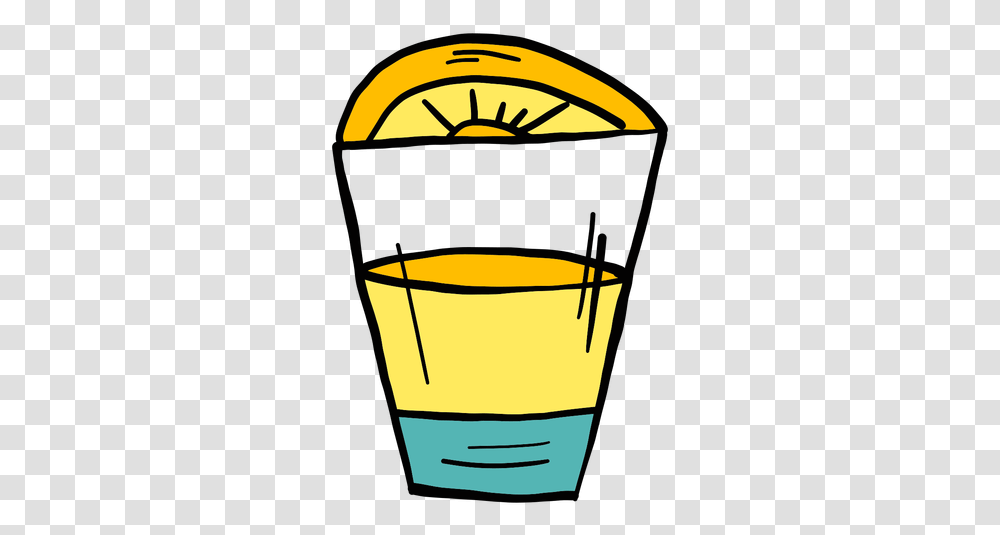 Glass Juice Orange Slice Color Colour Sketch Clip Art, Bucket Transparent Png