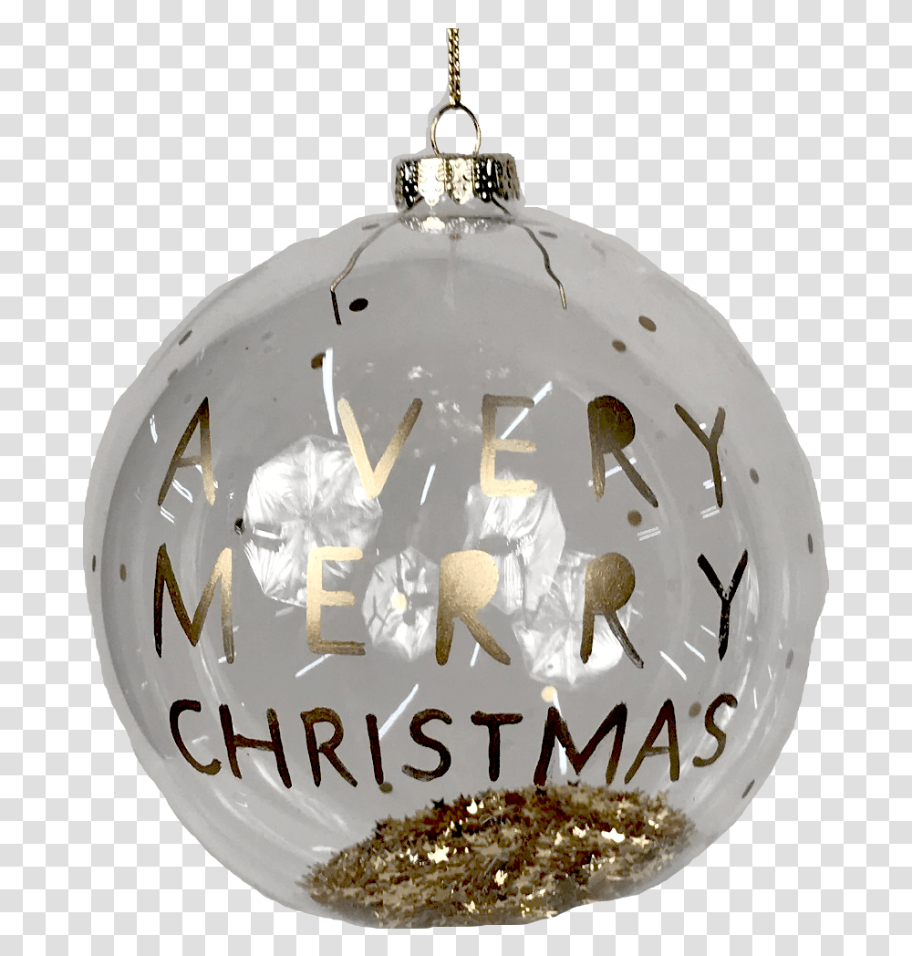 Glass Merry Christmas Ornament With Gold Flakes Christmas Ornament, Birthday Cake, Dessert, Food, Crystal Transparent Png