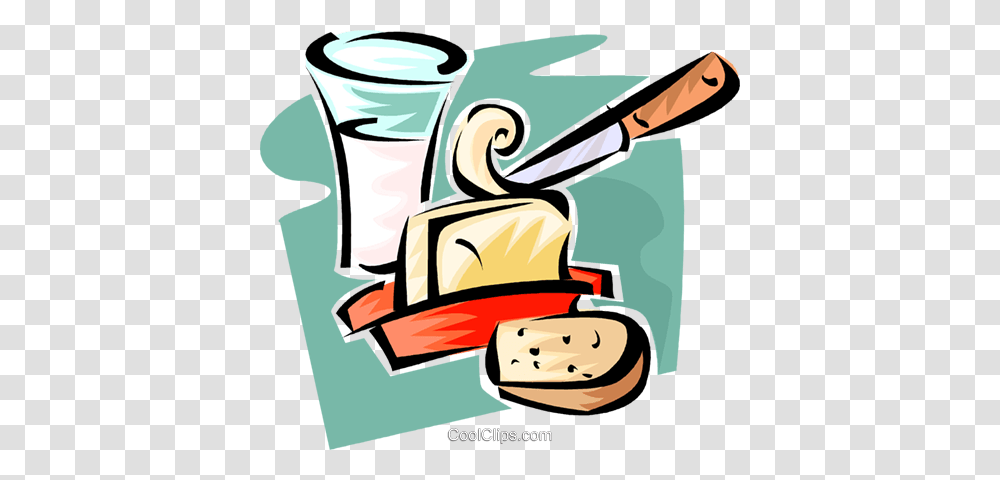 Glass Of Milk Butter And Bread Royalty Free Vector Clip Art, Brie, Food Transparent Png