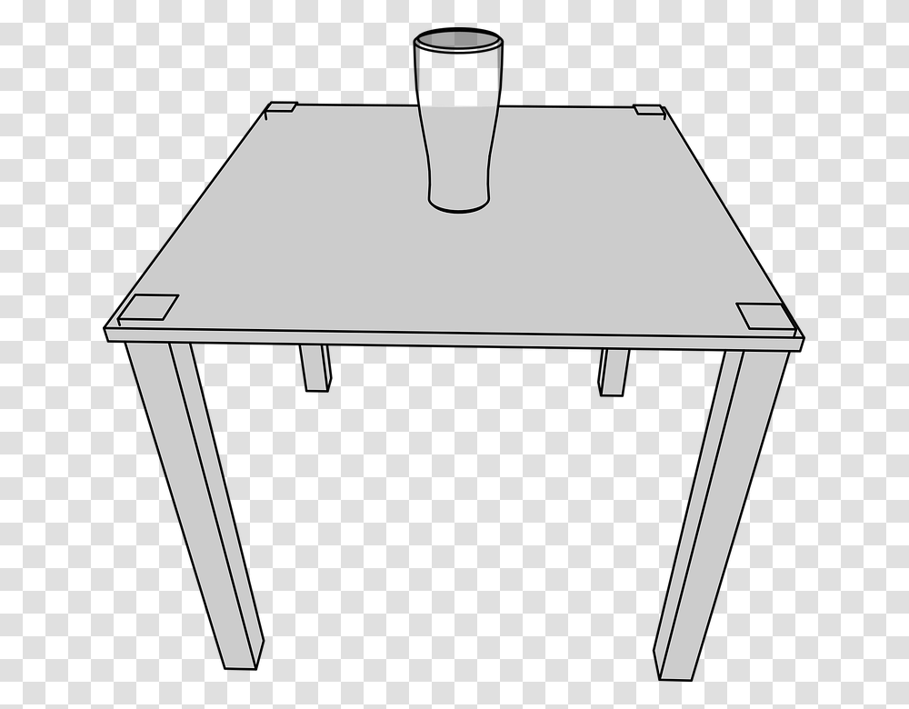 Glass On The Table Clipart Black And White, Furniture, Tabletop, Coffee Table, Dining Table Transparent Png