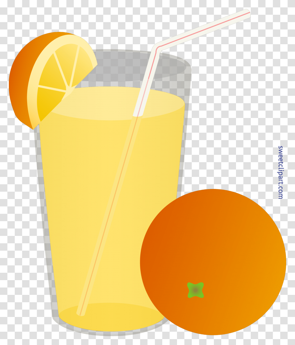 Glass Orange Juice Straw Whole Wedge Clip Art, Beverage, Drink Transparent Png