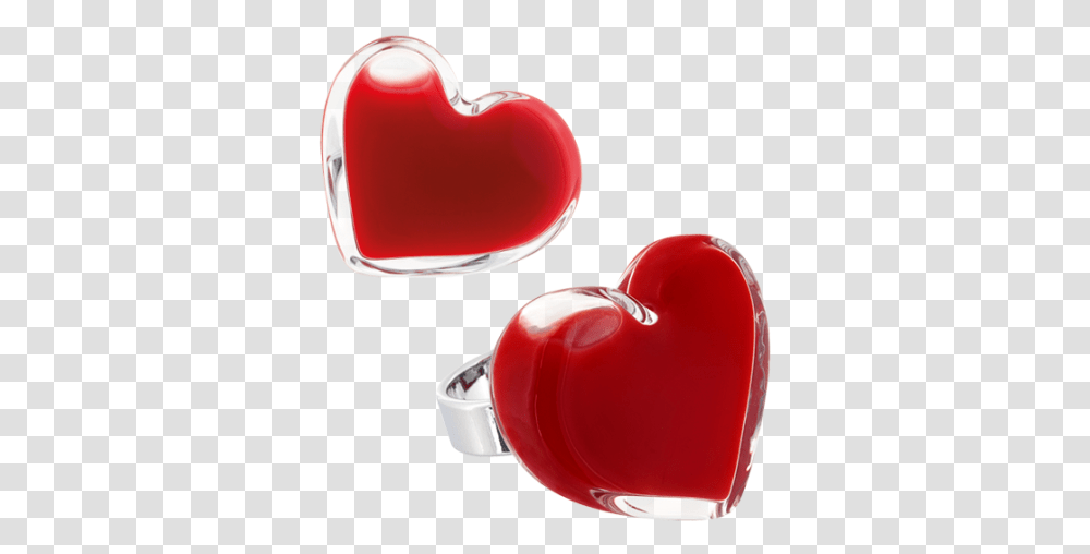 Glass Ring Coeur Medium Milk Red Pylones Heart, Cushion, Wax Seal Transparent Png