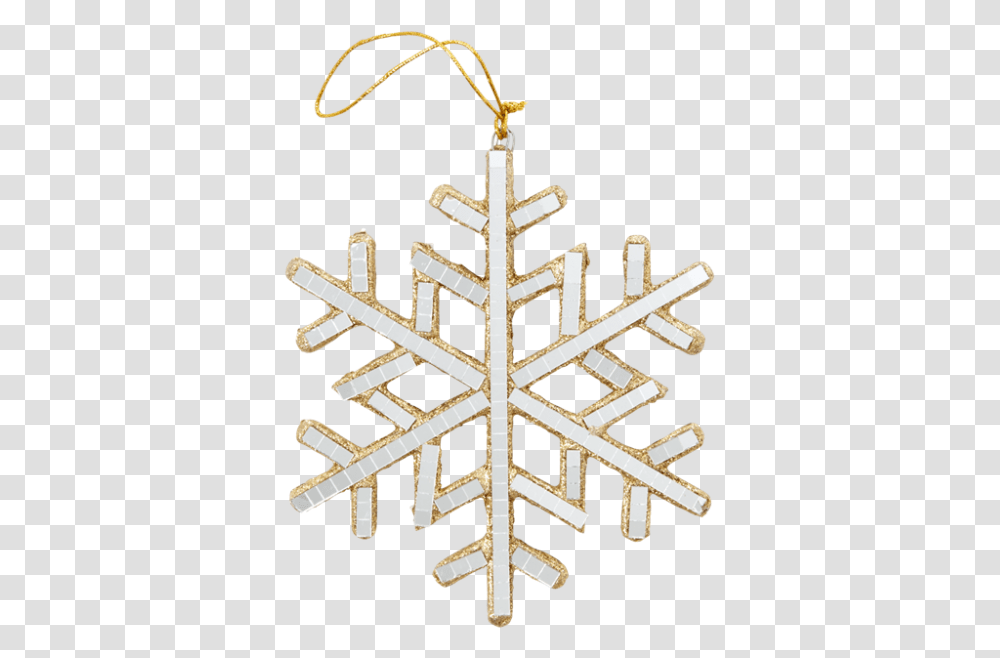 Glass Snowflakes Edged In Gold By Rice Dk Floco De Neve, Cross, Symbol, Crystal Transparent Png