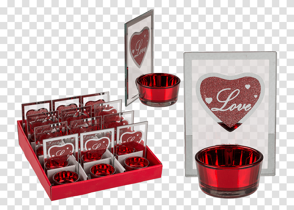 Glass Tealight Holder With Print Love Box, Fire Truck, Vehicle, Transportation, Text Transparent Png