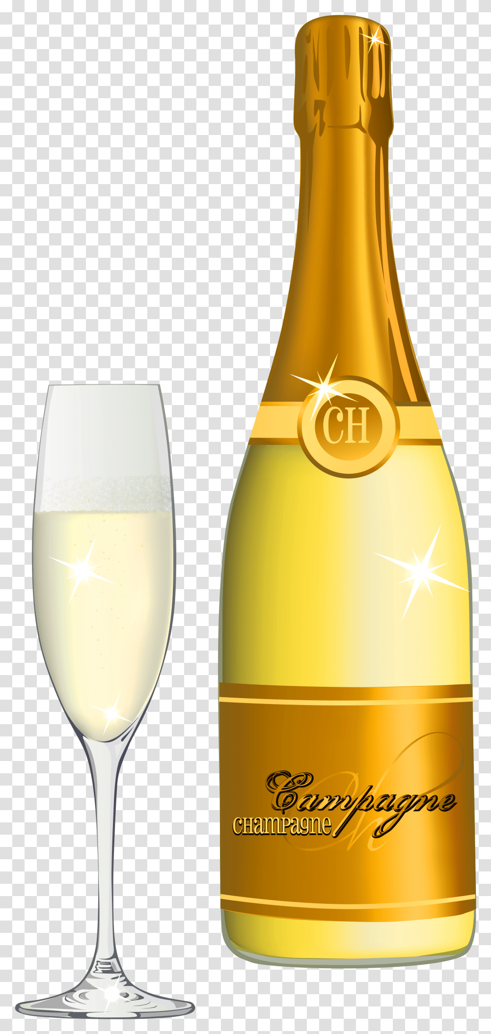 Glass Vector Champagne Bottle Glass Clipart, Wine, Alcohol, Beverage, Drink Transparent Png