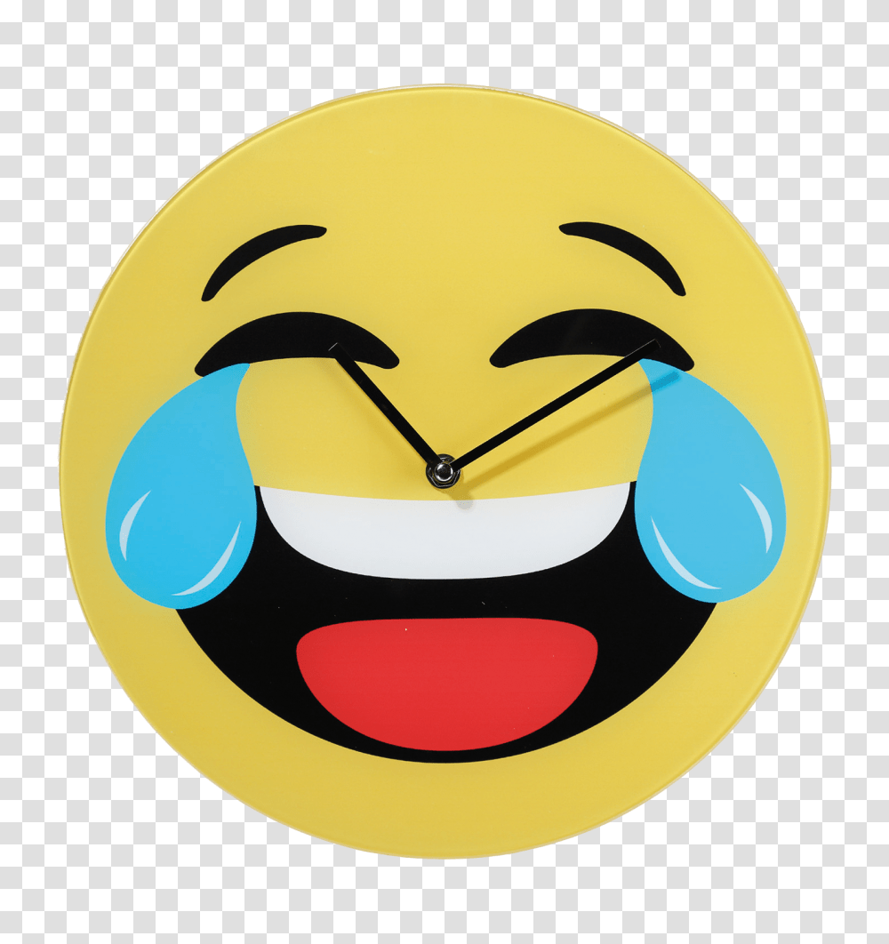 Glass Wall Clock With Laughing Smilie, Analog Clock Transparent Png
