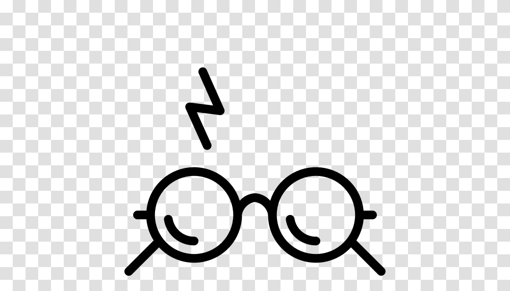 Glasses Harry Outline Potter Scar Icon, Gray, World Of Warcraft Transparent Png