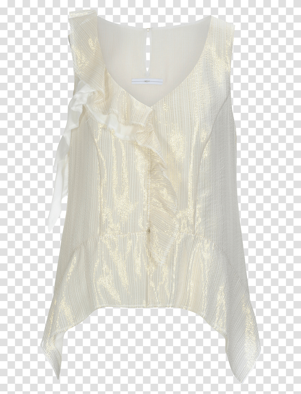 Gleam Cream And Gold Metallic Sleeveless Top Blouse, Clothing, Apparel, Long Sleeve, Fashion Transparent Png