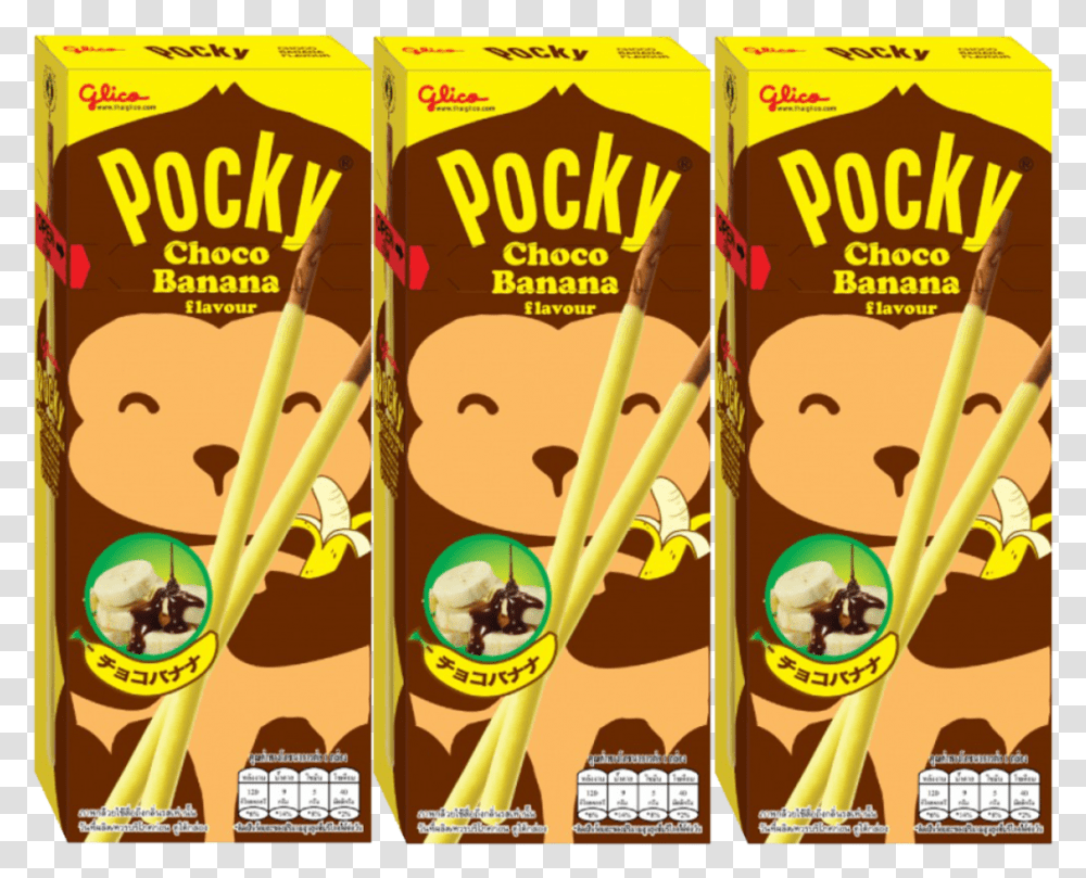 Glico Chocolate Banana Pocky, Snack, Food, Dessert, Sweets Transparent Png