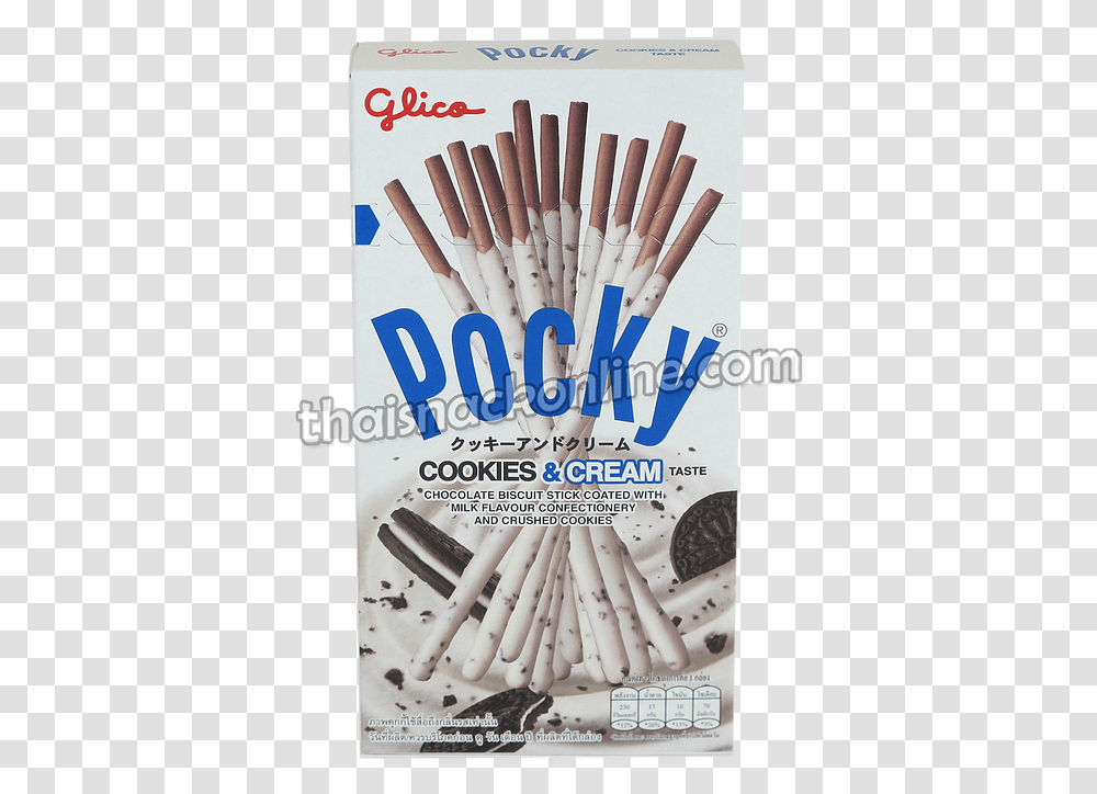Glico Pocky Cookies Amp Cream, Marker, Poster, Advertisement, Flyer Transparent Png