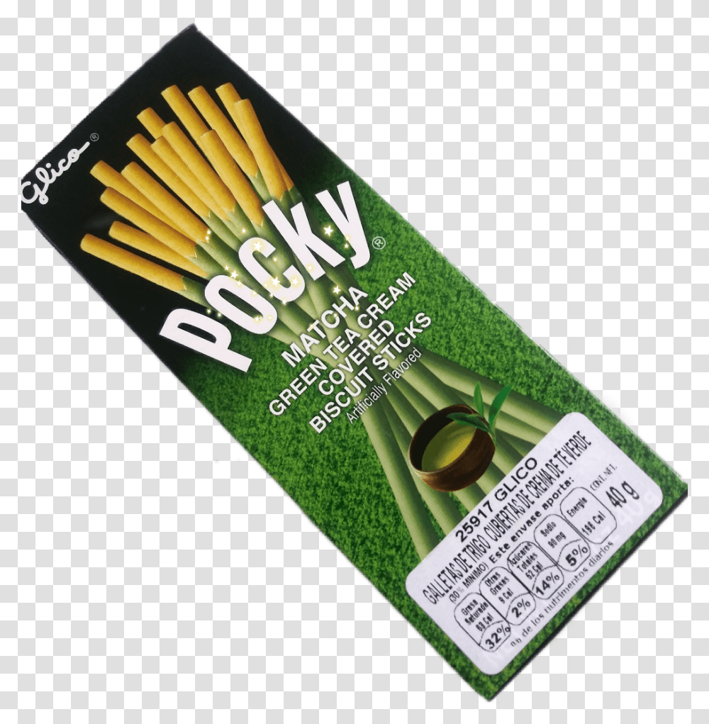 Glico Pocky Green Tea Cream Coated Biscuit Sticks Clipart Cosmetics, Paper, Poster, Advertisement, Flyer Transparent Png