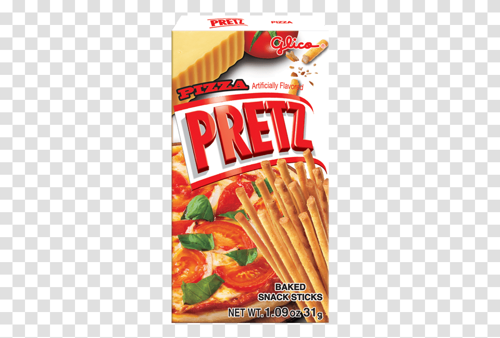 Glico Pretz Pizza, Food, Advertisement, Cracker, Bread Transparent Png