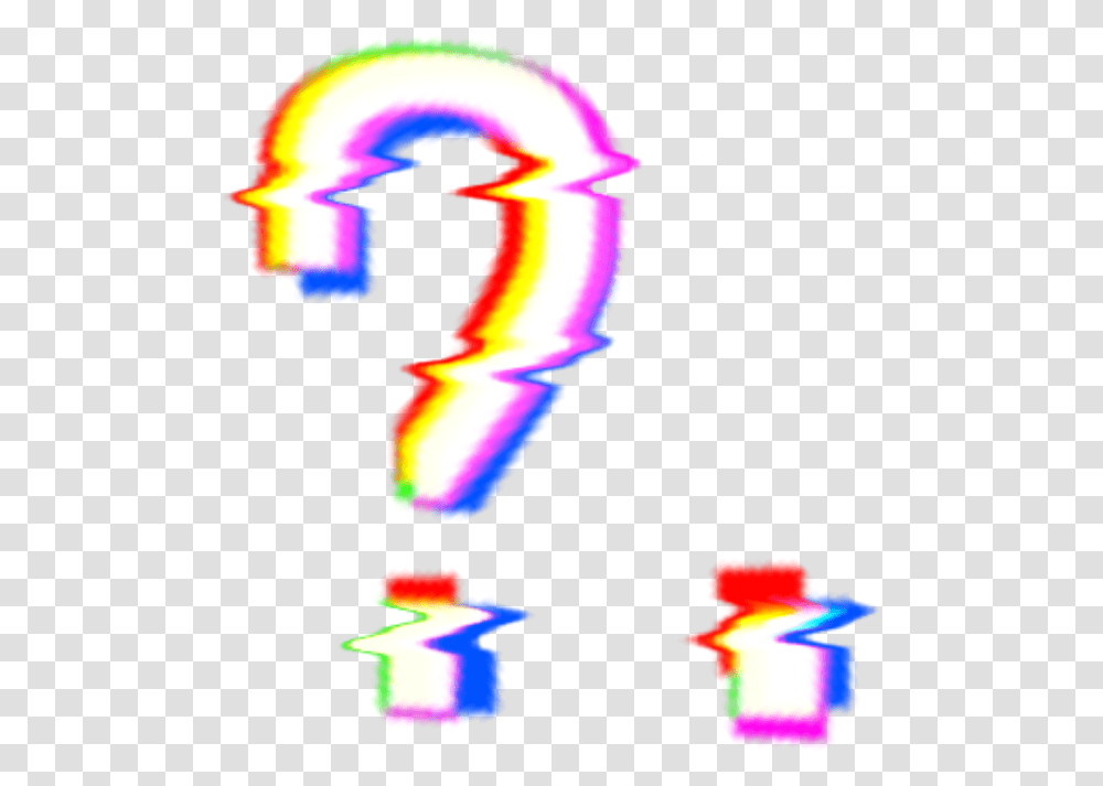 Glitch Aesthetic Question Questionmark Illustration, Light, Number Transparent Png