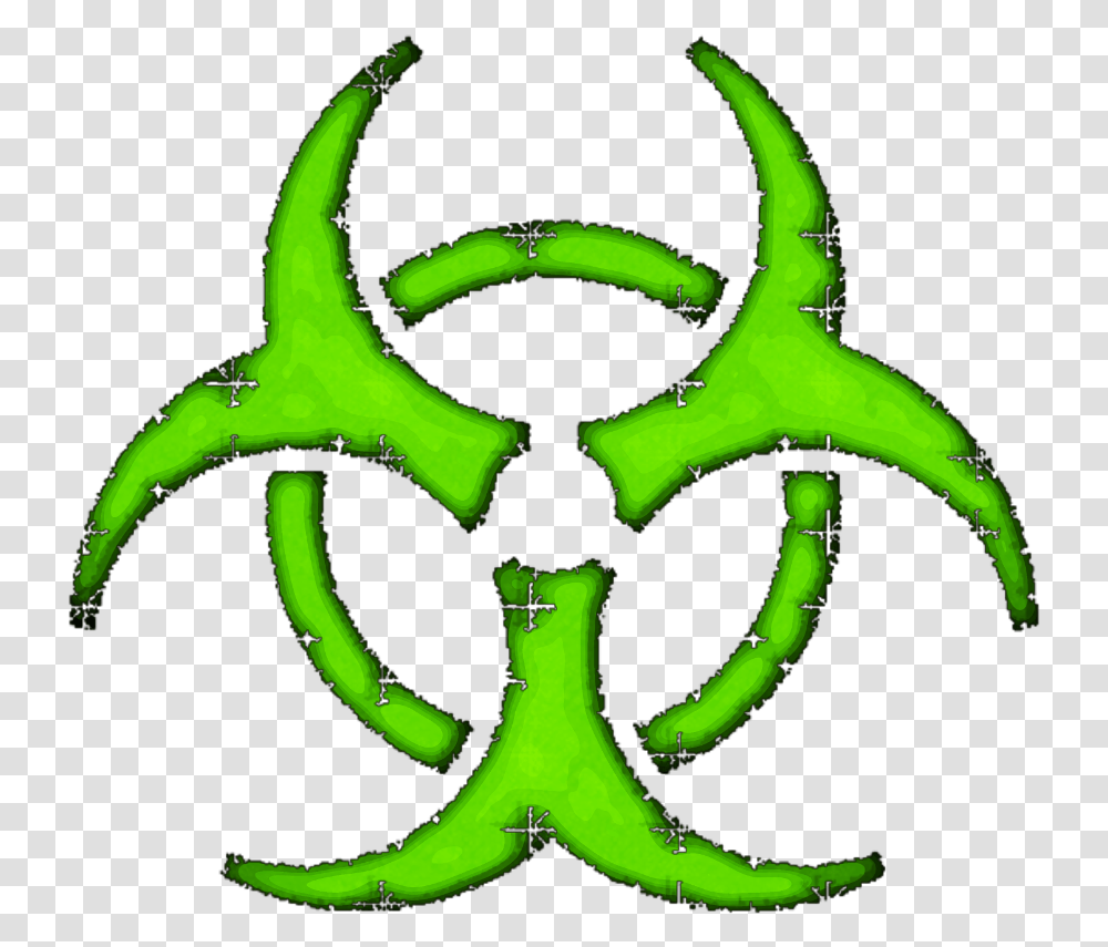 Glitch Horror Art Cyberpunk Punk Green Biohazard Hazard Symbol, Banana, Fruit, Plant, Food Transparent Png