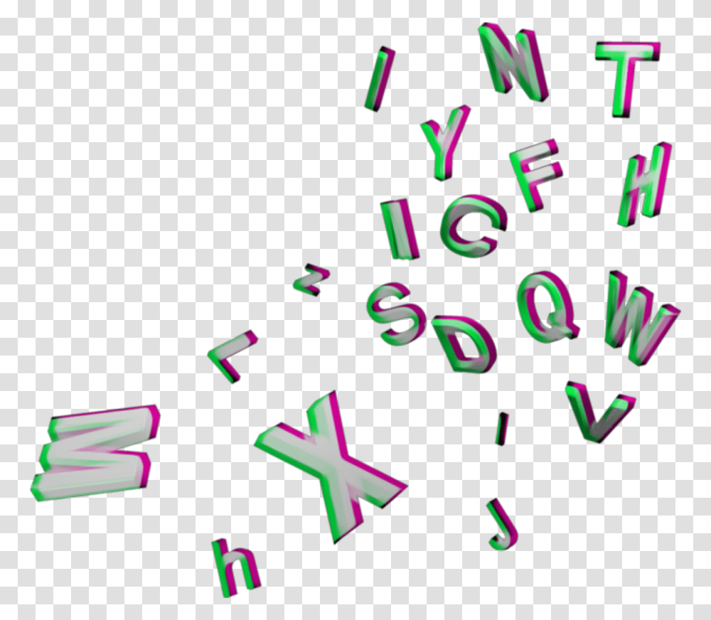 Glitch Letters Floating Surreal Graphic Design, Confetti, Paper Transparent Png